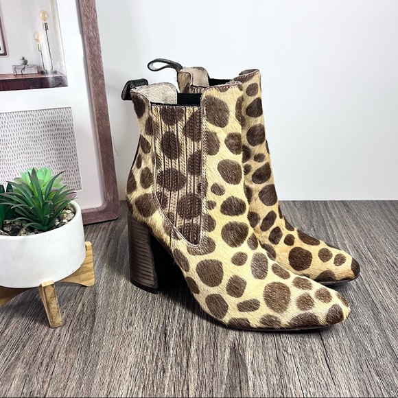 *NWOT FreeBird | Janelle Leopard Print All Leather Heeled Chelsea Booties Size 8 - Picture 4 of 16